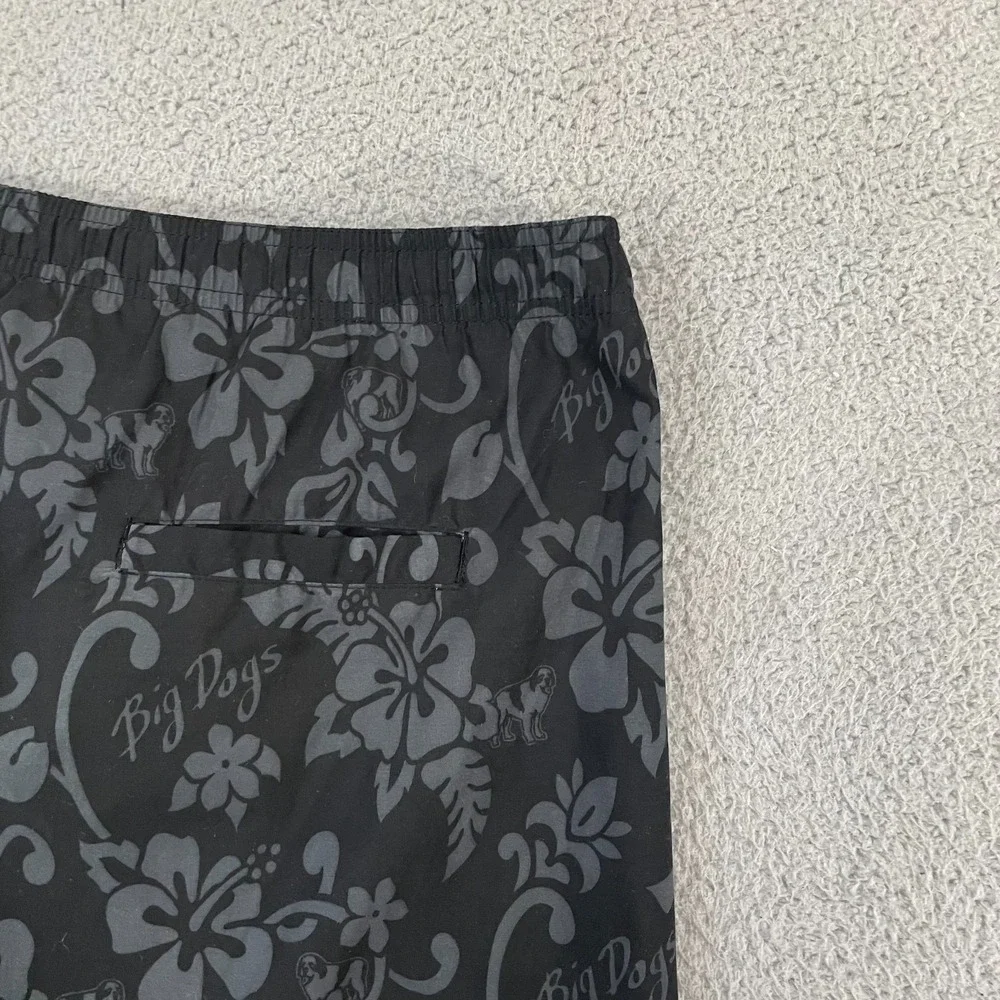 Big Dogs Beer Bottle Swim Trunks Men XL Black Novelty Beach Surf Lined